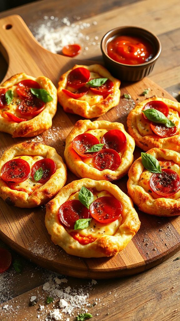 stuffed mini pepperoni pizzas