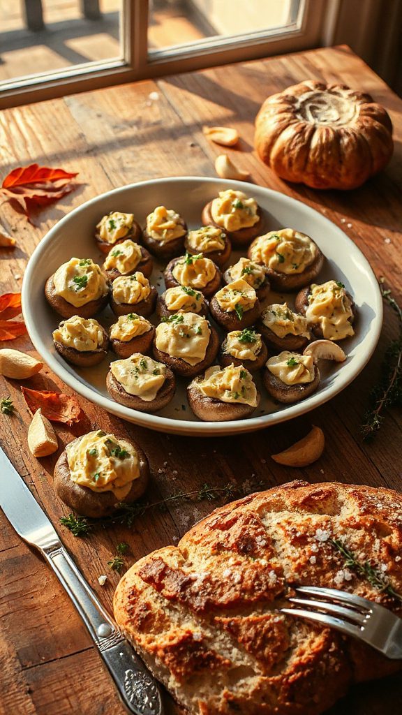 stuffed mushrooms with garlic