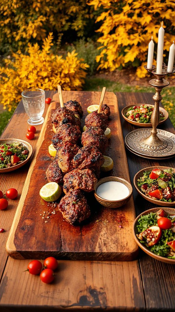 succulent grilled lamb skewers