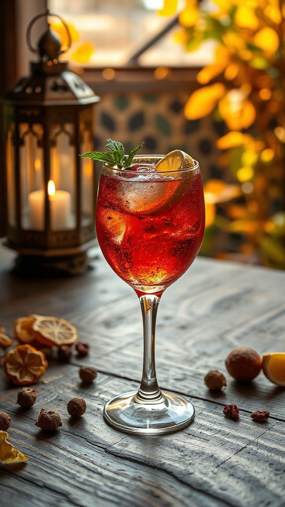 sumac infused gin cocktail