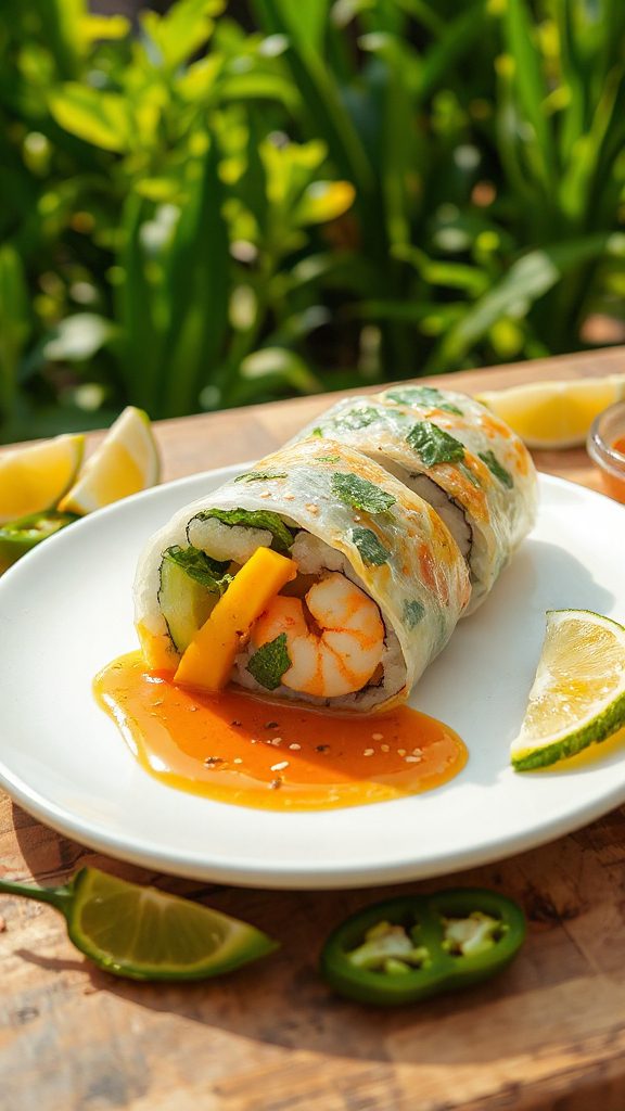 summer shrimp mango rolls summer shrimp mango rolls