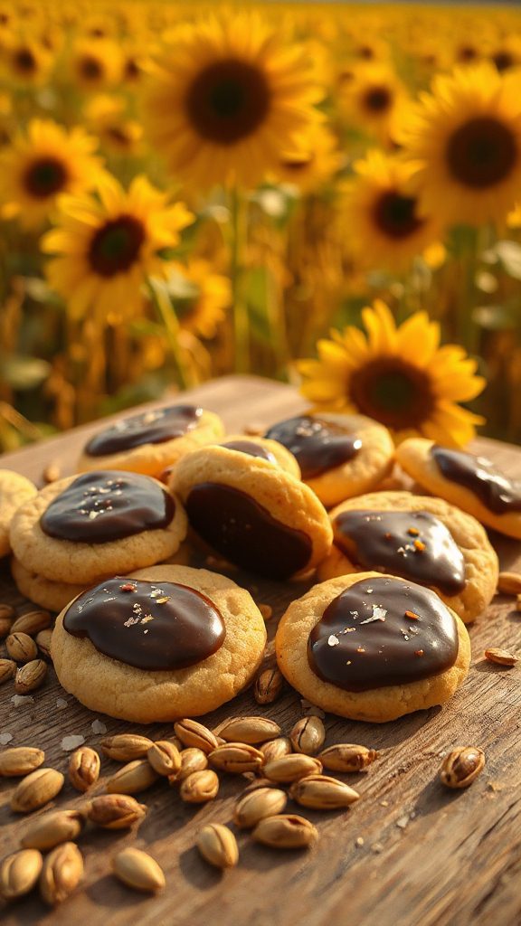 sunflower chocolate dipped cookies sunflower chocolate dipped cookies