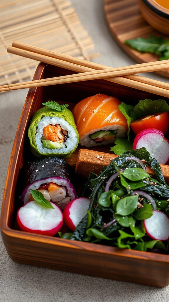 sushi roll bento preparation