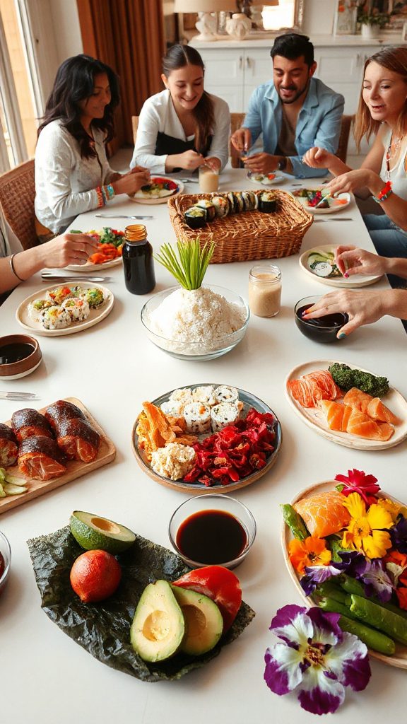 sushi roll creation party sushi roll creation party