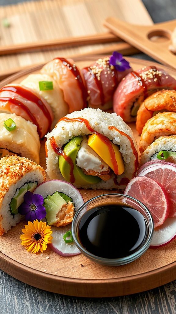 sushi roll with citrus twist sushi roll with citrus twist