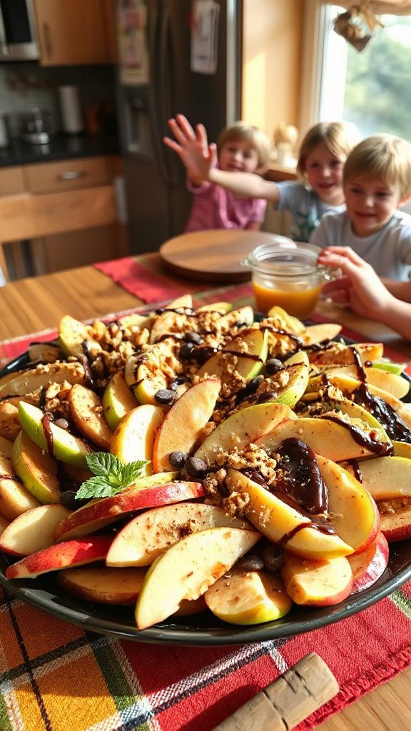 sweet and nutritious apple nachos