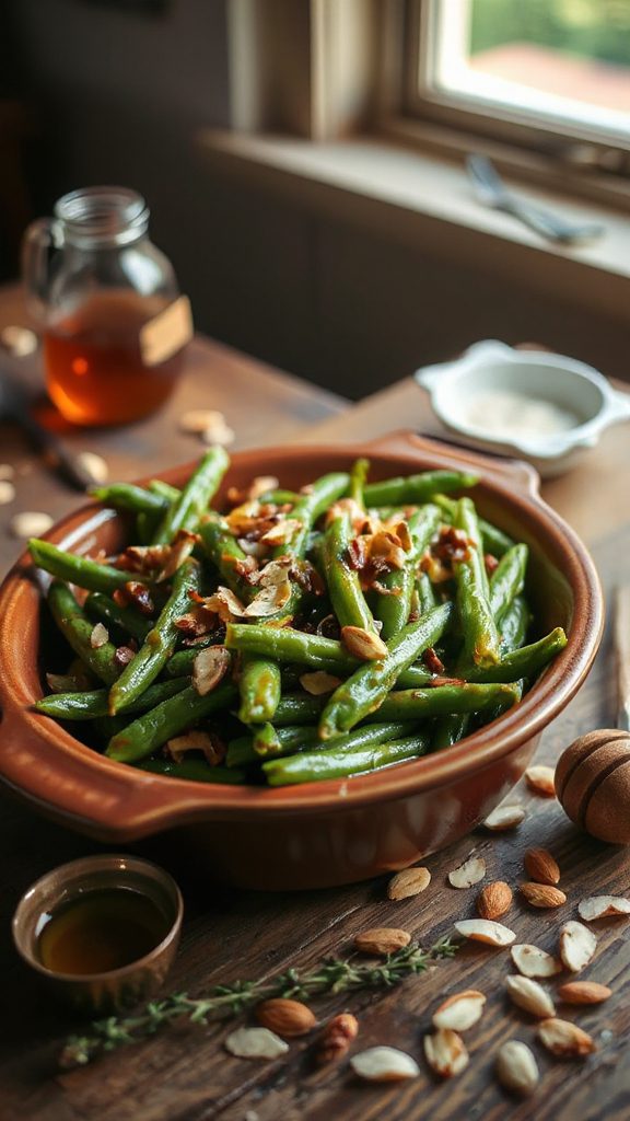 sweet and savory green beans