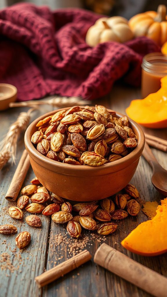 sweet cinnamon pumpkin seed snack