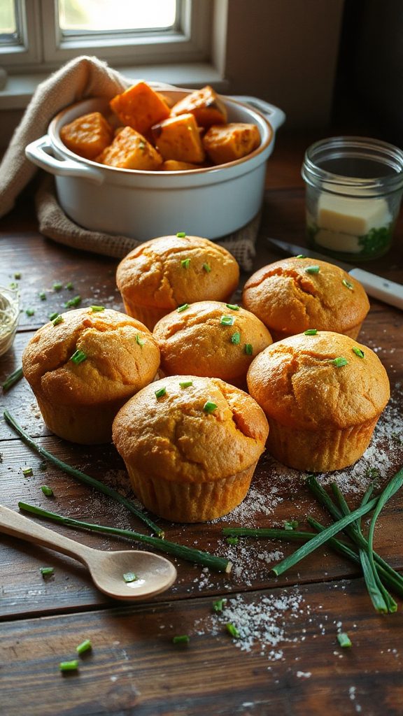 sweet potato chive muffins sweet potato chive muffins