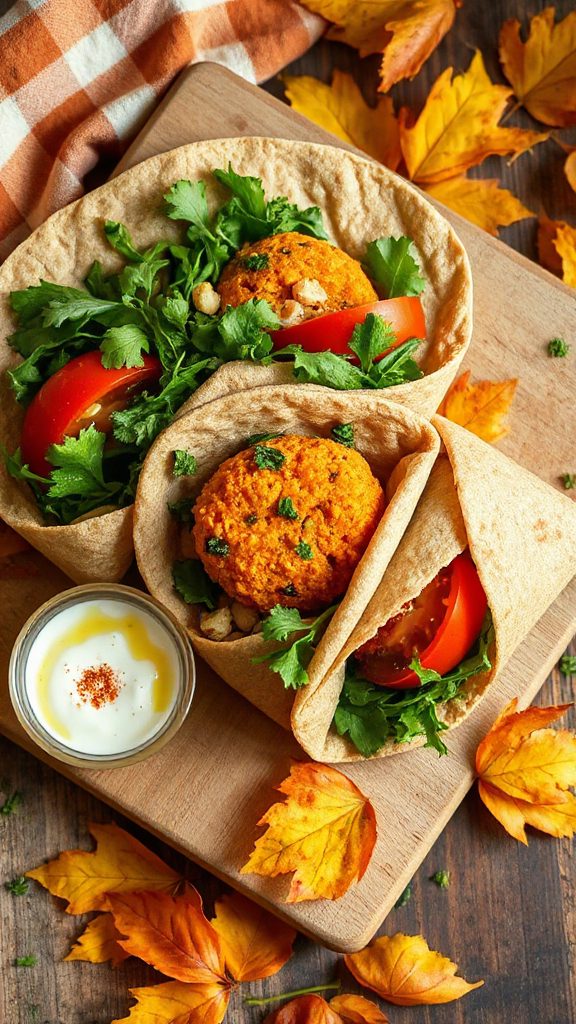 sweet potato falafel wraps