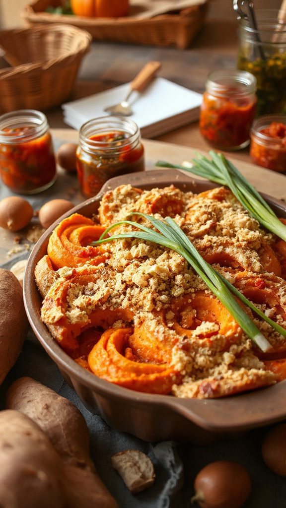 sweet potato kimchi gratin