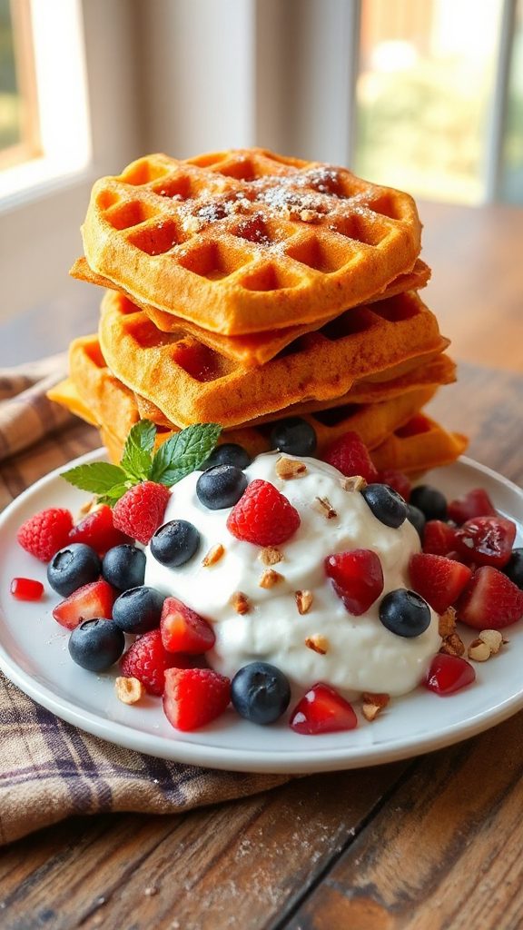 sweet potato waffle breakfast