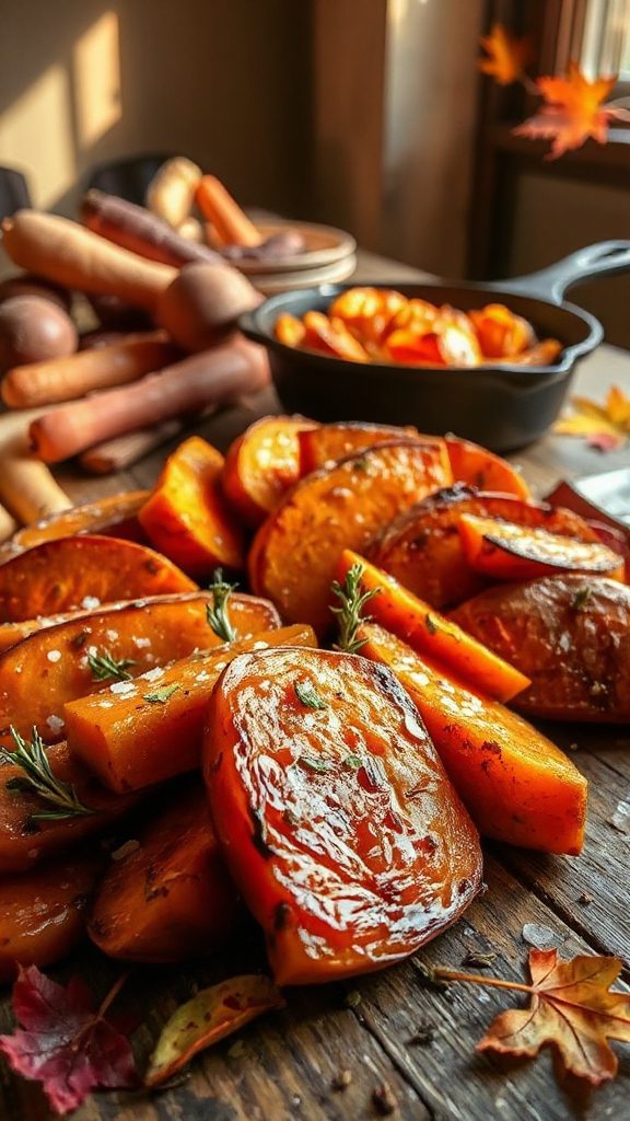 sweet potatoes with honey maple glaze