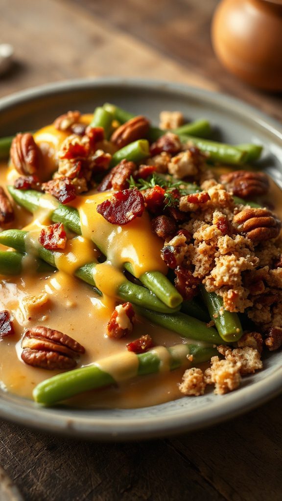 sweet savory green bean casserole