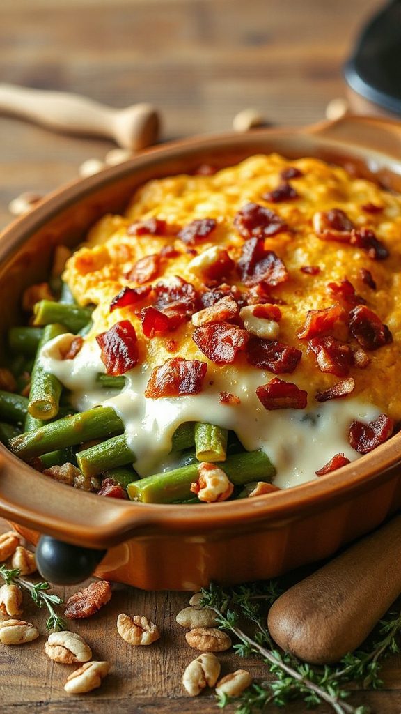 swiss cheese bacon casserole