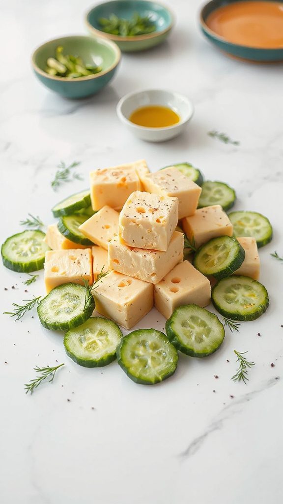 swiss cheese cucumber appetizer