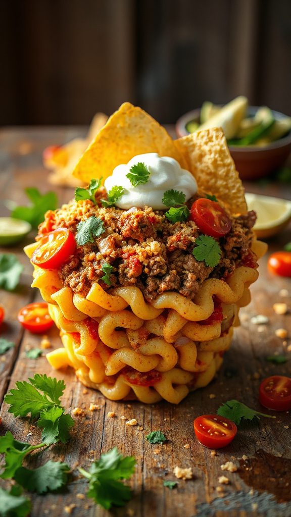 taco inspired pasta cups recipe