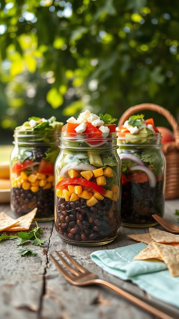 taco salad meal prep jars