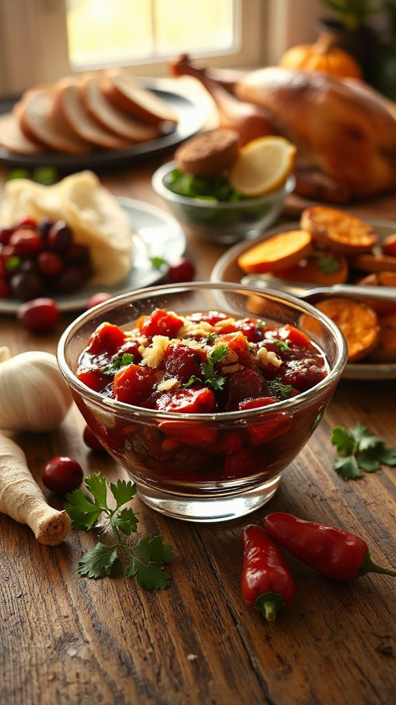 tangy cranberry galangal chutney