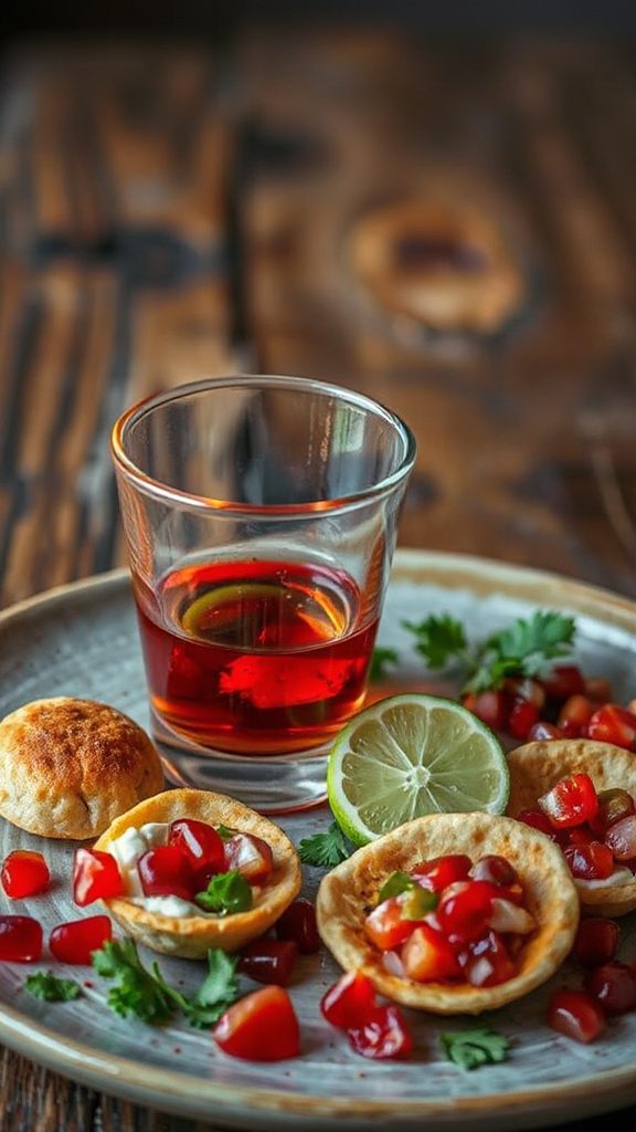 tequila shots with snacks