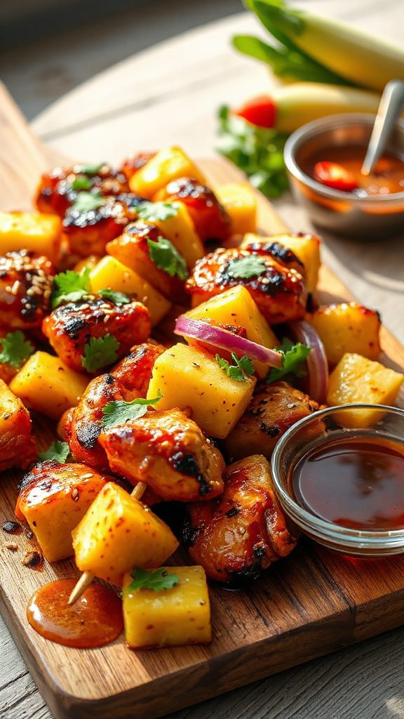 teriyaki chicken pineapple skewers
