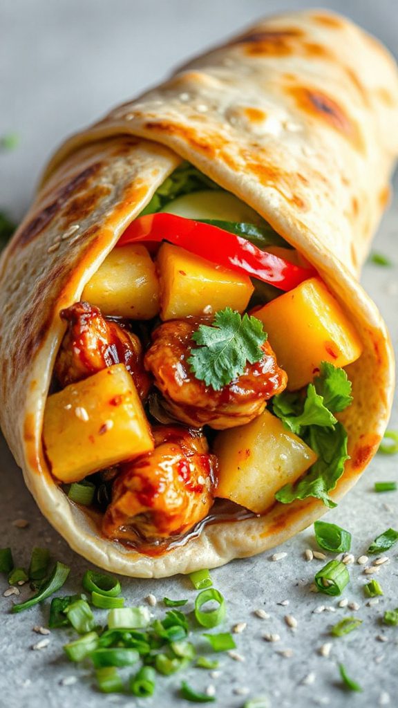 teriyaki chicken pineapple wrap