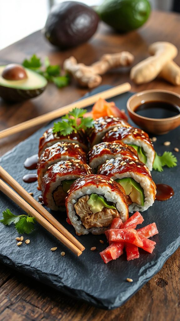 teriyaki chicken sushi roll teriyaki chicken sushi roll