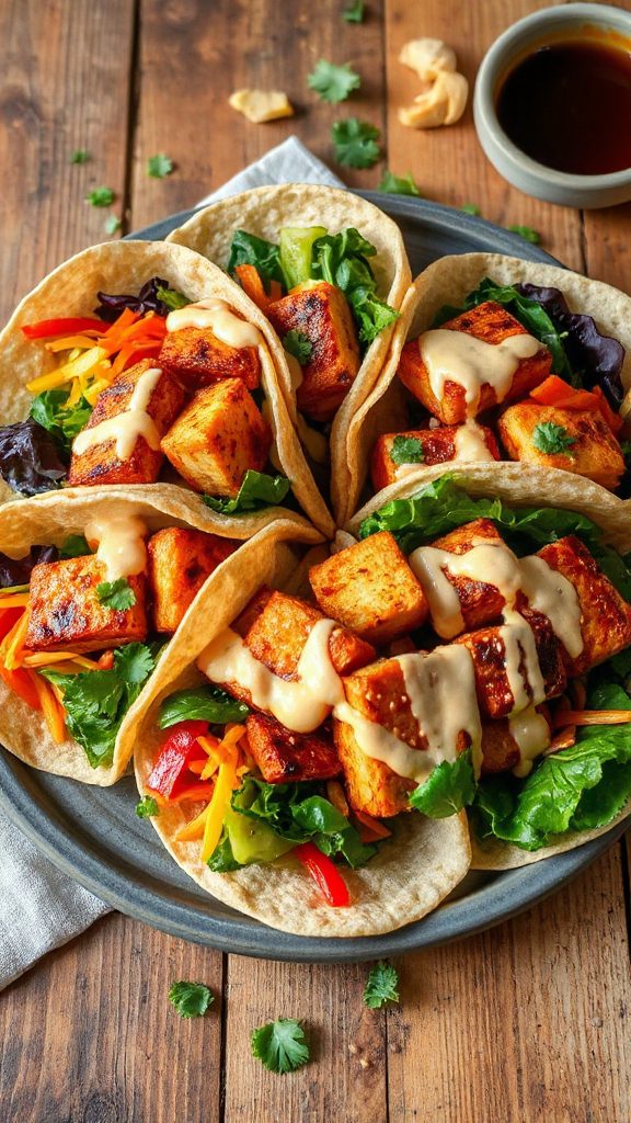 teriyaki tofu veggie wrap