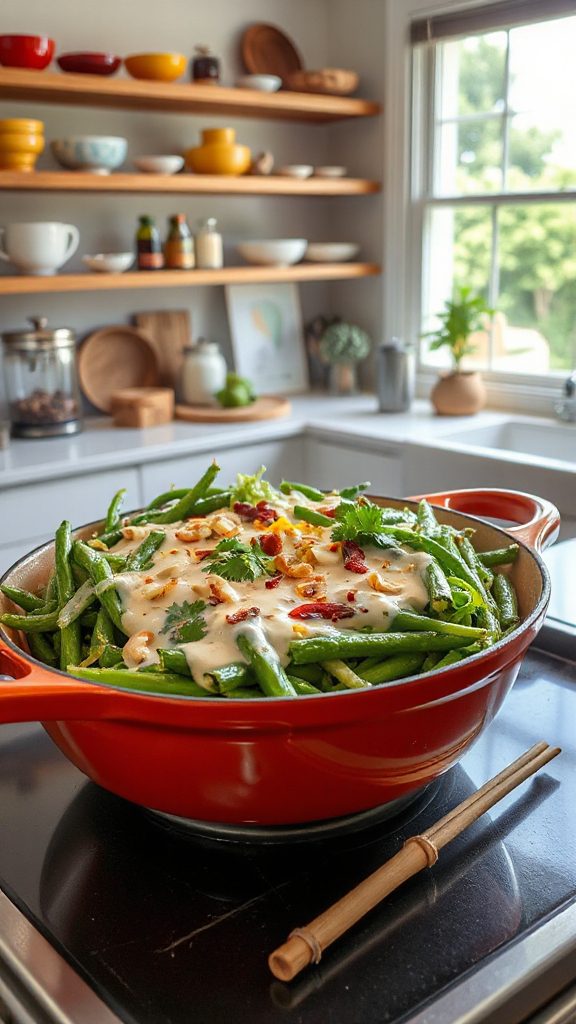 thai inspired green bean casserole