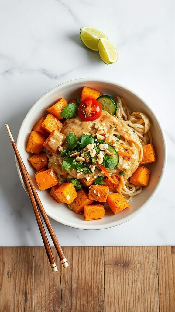 thai peanut sweet potato bowl