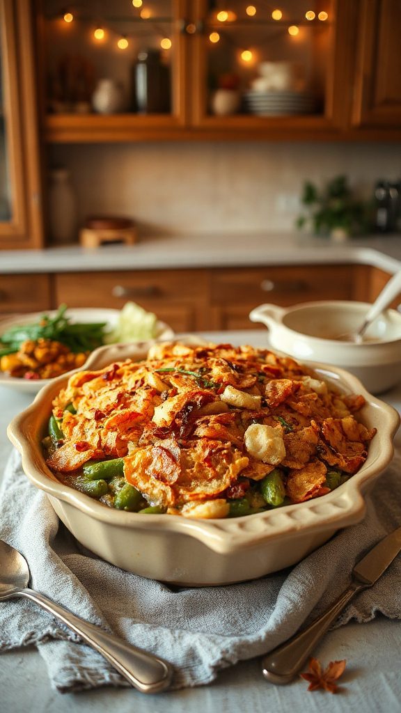 thanksgiving green bean stuffing casserole