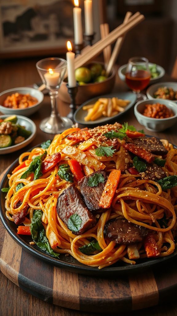 thanksgiving inspired japchae noodles