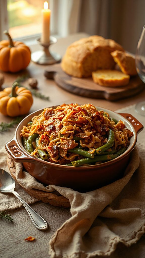 thanksgiving stuffing green bean casserole