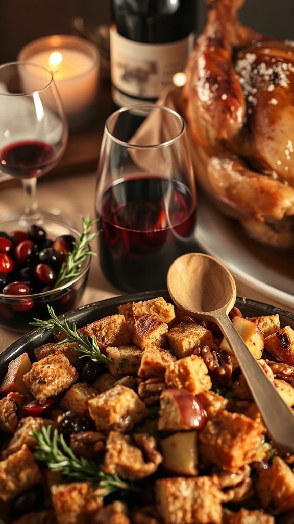 thanksgiving stuffing with merlot