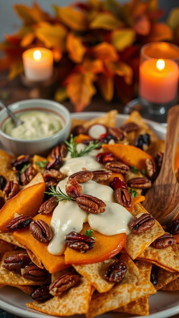 thanksgiving themed nacho appetizer