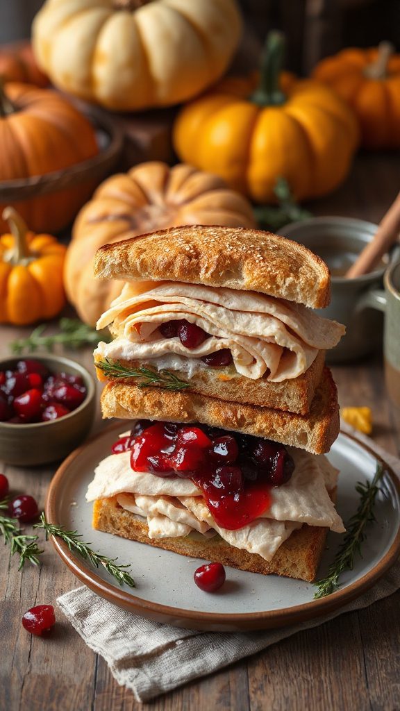 thanksgiving turkey cranberry sandwiches