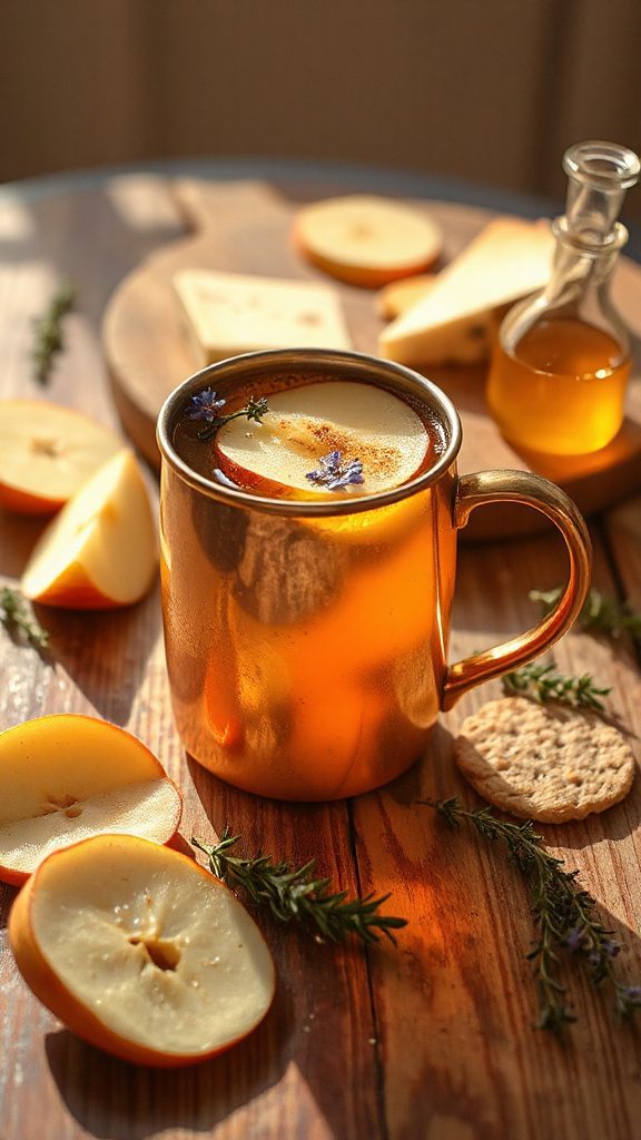 thyme infused apple cider cocktail