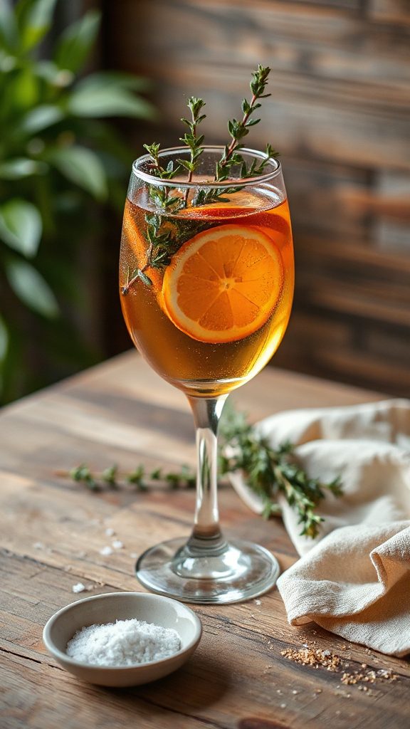 thyme infused citrus cocktail spritz