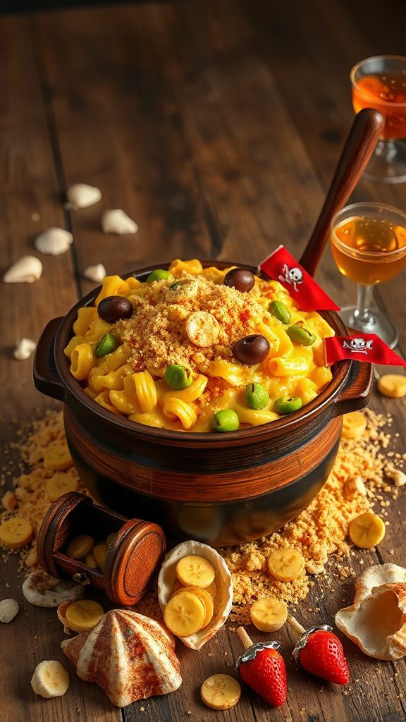 treasure themed macaroni dish