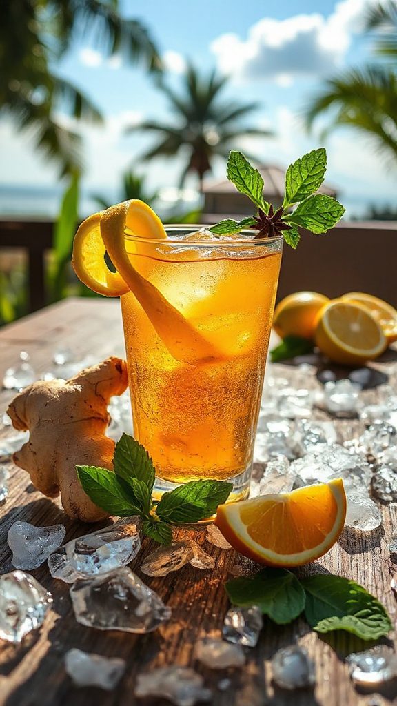 tropical burdock whiskey cooler