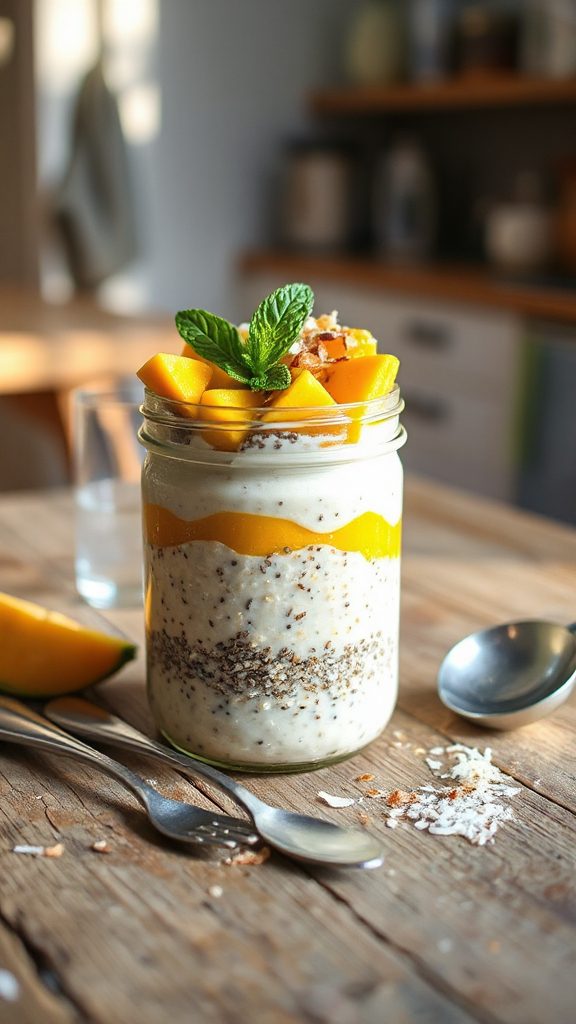 tropical chia mango oats