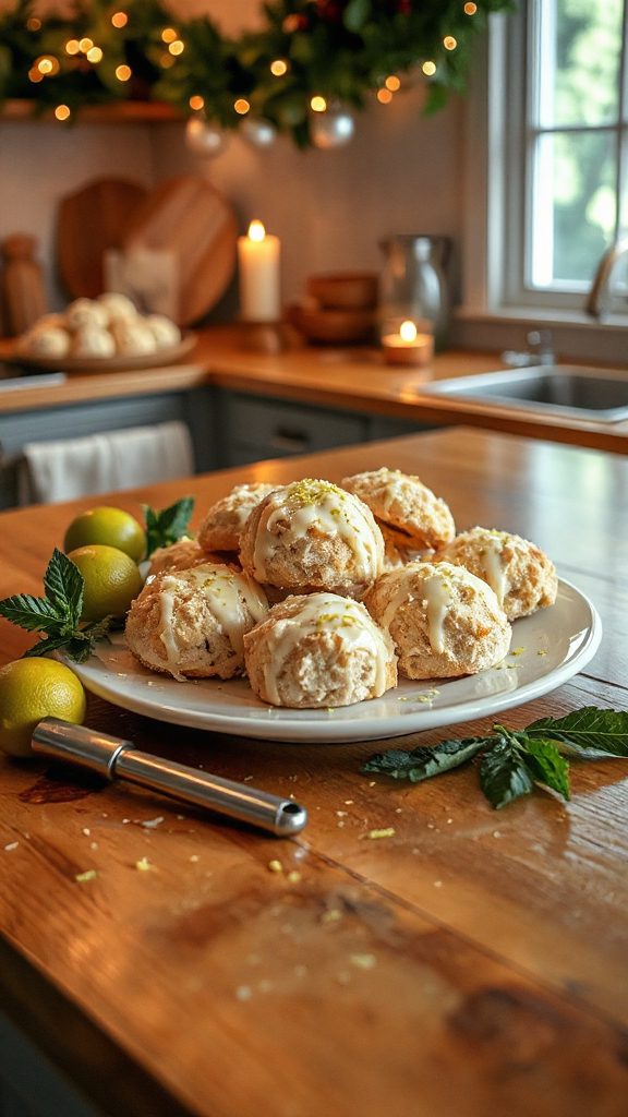 tropical coconut lime macaroons