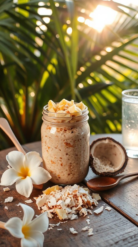 tropical coconut pineapple oats