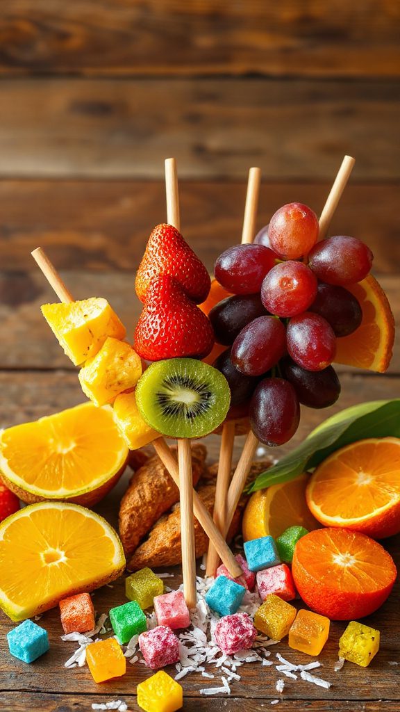 tropical fruit grilled skewers