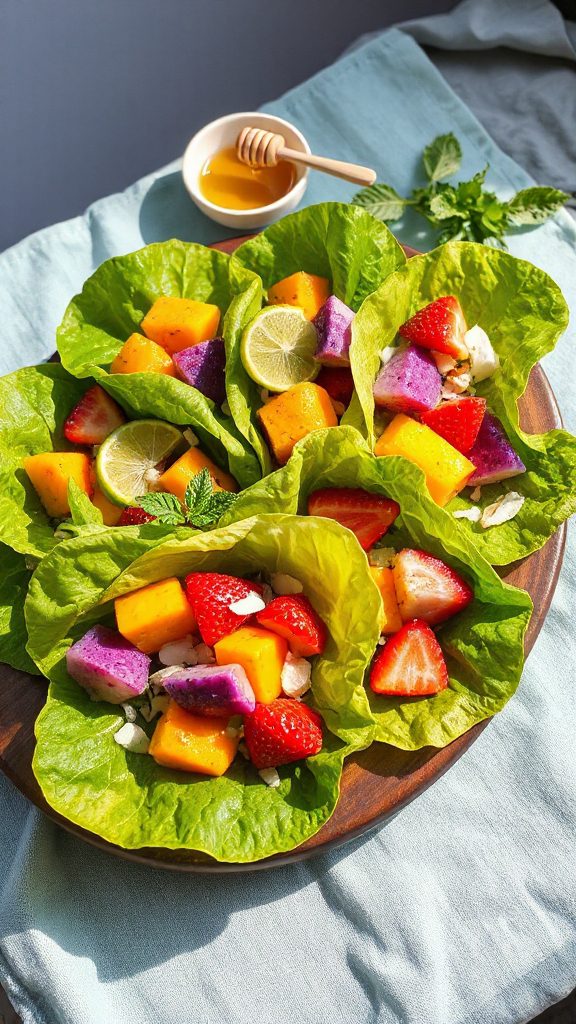 tropical fruit lettuce wraps