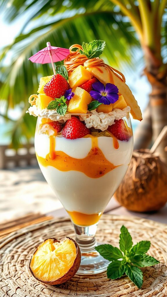 tropical fruit yogurt parfait
