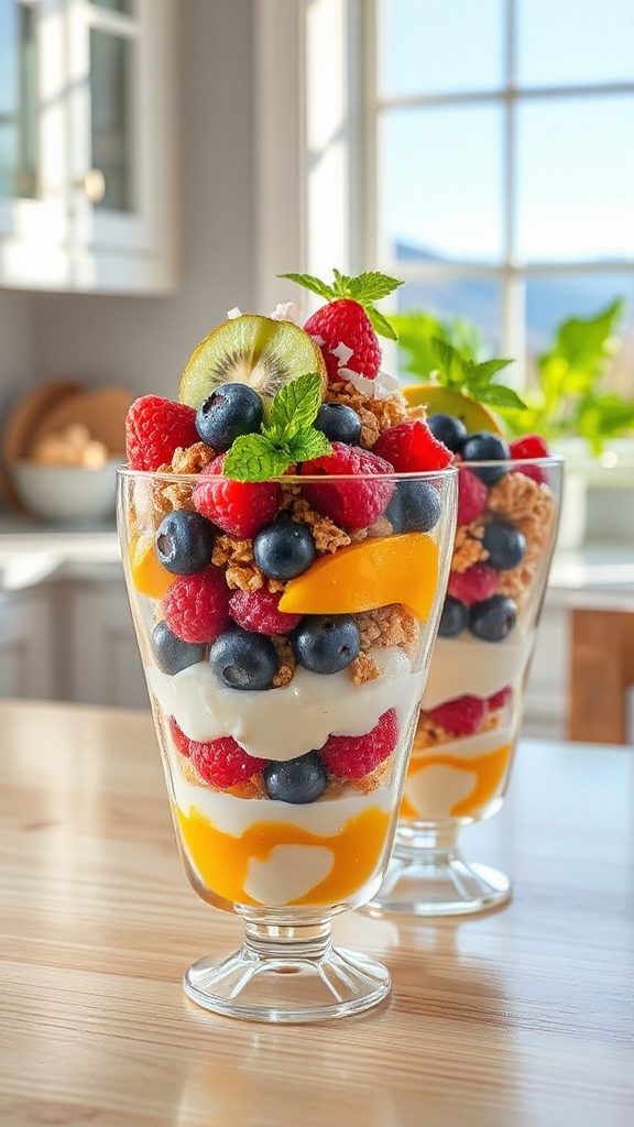 tropical fruit yogurt parfaits