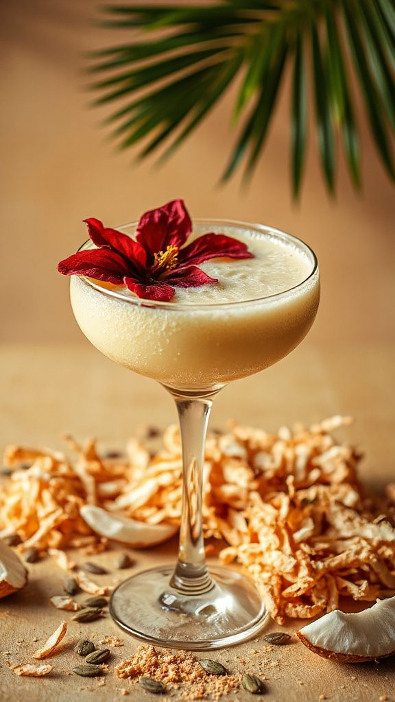 tropical hibiscus coconut cocktail