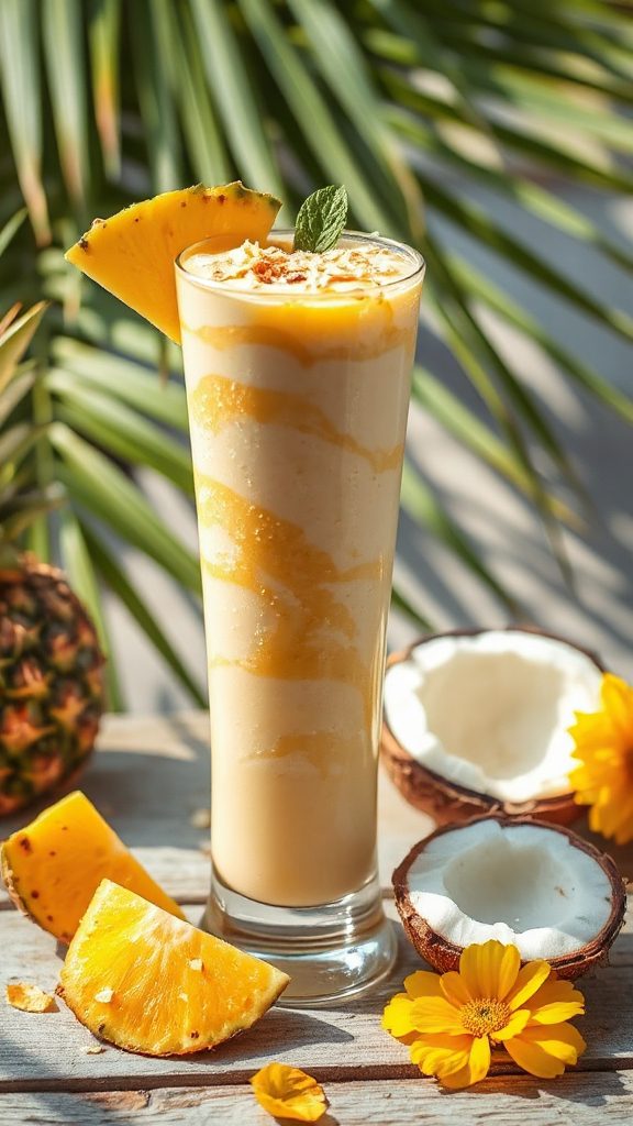 tropical smoothie with pineapple