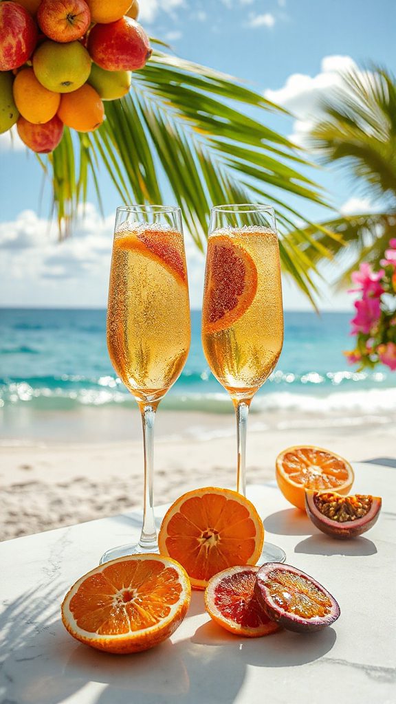 tropical sparkling cider mimosas